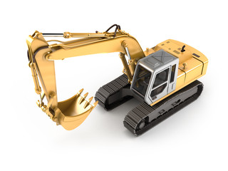 Hydraulic Excavator. High angle view