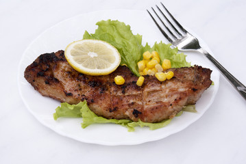 Appetizing juicy fried meat