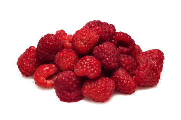 Heap of sweet Raspberry on white background