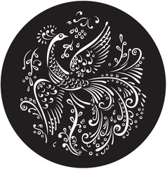 decorative bird in circle
