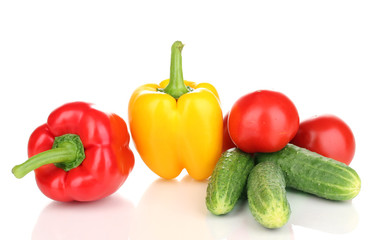 Fresh vegetables isolated on white