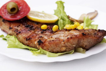 Appetizing juicy fried meat