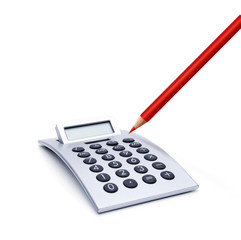 Rotstift mit Taschenrechner