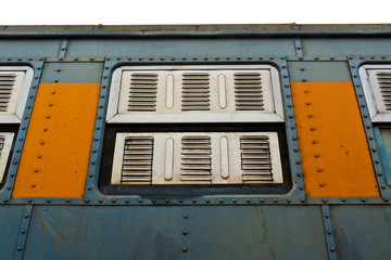 Vintage railroad container windows with rusty and old color.