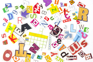 newspaper letters random concept background