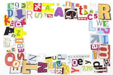 Fototapeta premium newspaper letters artwork frame concept background