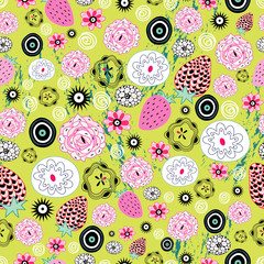 floral and berry pattern