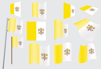 set of flags of Vatican City vector illustration