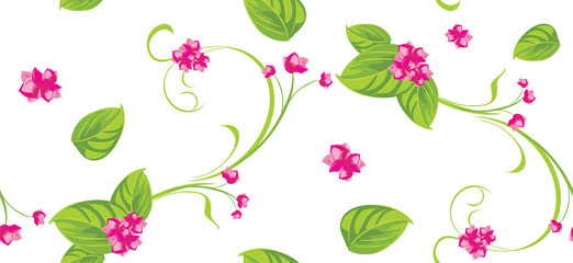 Ornamental background with pink flowers