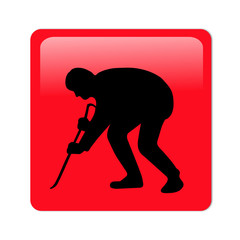 Fototapeta premium Burglar icon in 3D button