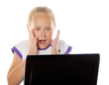 Concept Of Kids Usind Unsafe Internet Surfing