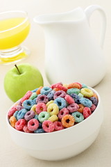 kids delicious and nutritious cereal loops or fruit cereal