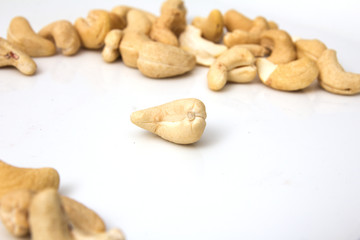 cashews on a white background