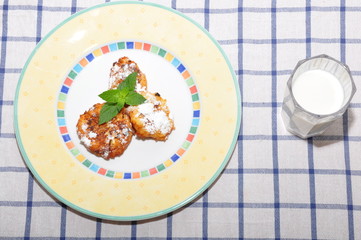 Cottage cheese donuts with sugar