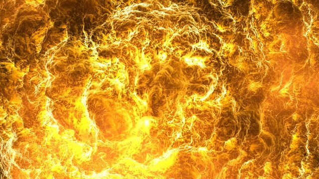 Mass of fire fills the frame