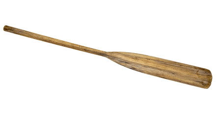 old wooden weathered paddle (oar)
