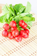 Fresh radishes with tops