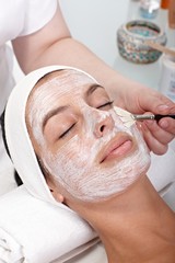 Closeup photo of facial beauty treatment