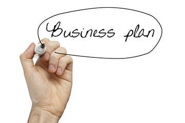 Hand writing Business Plan on whiteboard