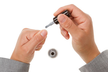 Painting female fingernails