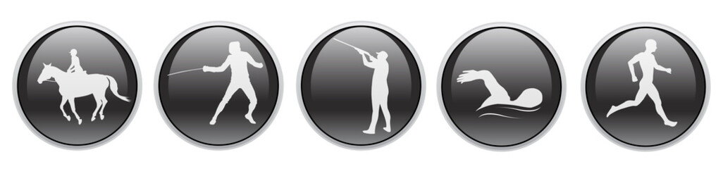 Sport icons in 3D button