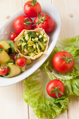 Basket of Parmesan with veggies
