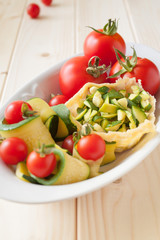 Basket of Parmesan with veggies