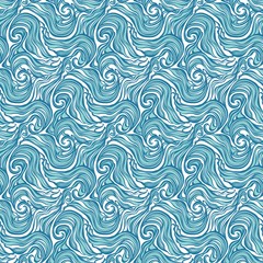 Seamless abstract hand-drawn curly pattern with waves and swirls