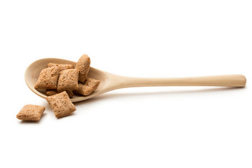 Crispy chocolate cereal pillow flakes