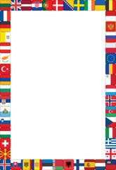 frame made of European countries flags vector illustration