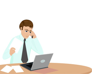 Businessman working on his laptop