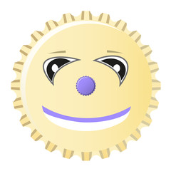 Fröhlicher Kronkorken Smiley Happy