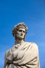 Dante Alighieri. Piazza Santa Croce in Florence, Italy