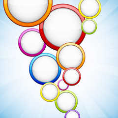 Colorful background with glossy circles.
