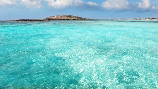 beach of Illetes with turquoise water in Formentera near Ibiza