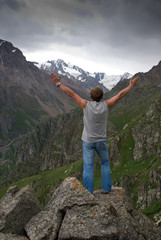 Naklejka premium Enthusiastic pray