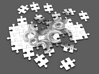 3d Jigsaw puzzle gear mechanism