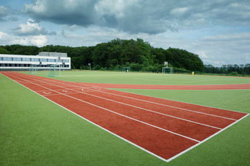 Run track in sport stadium