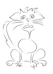 lonely cat illustration
