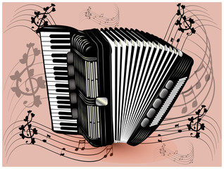 Obraz premium Accordion black