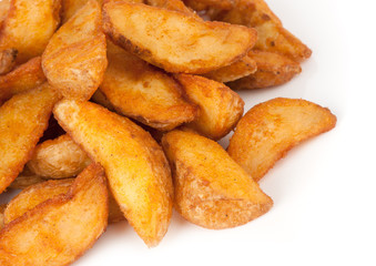 Fried potato wedges