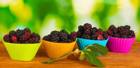 Bright silicone cutters with ripe mulberry