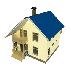 small house isolated on white