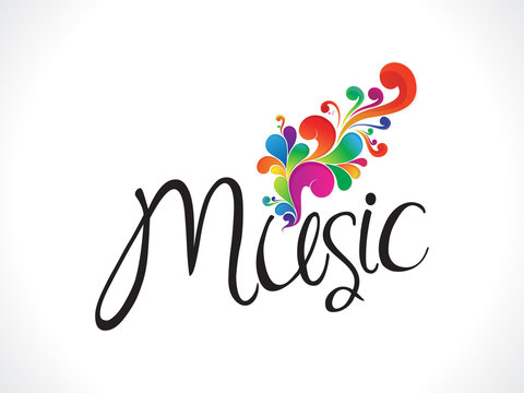abstract music text with floral