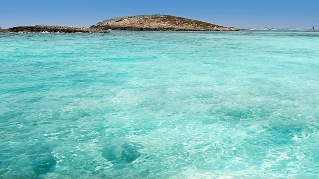 beach of Illetes with turquoise water in Formentera near Ibiza