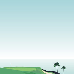 海の見えるゴルフ場