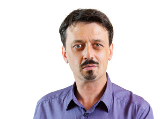 Obraz premium Casual man smiling, isolated on white background