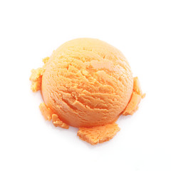 Isolated scoop of mango ice cream