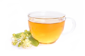 cup of tea with linden flowers