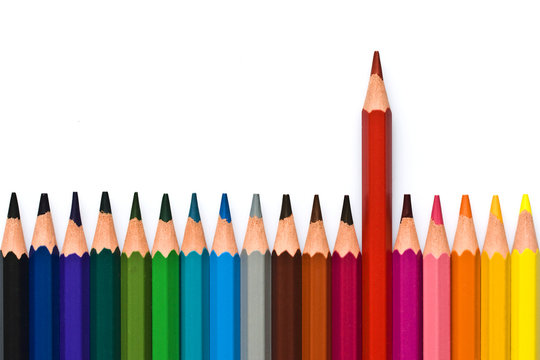 Crayons de couleur, concept différence